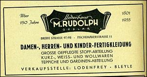 Klicken Sie auf die Grafik fr eine grere Ansicht 

Name:	Modenhaus Rudolph - Werbeanzeiger 1955.jpg 
Hits:	3 
Gre:	95,0 KB 
ID:	13770