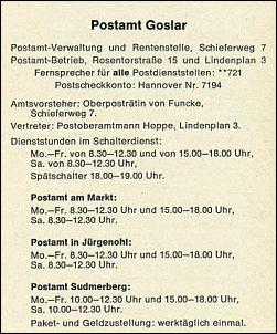 Klicken Sie auf die Grafik fr eine grere Ansicht 

Name:	Postamt Goslar TB 1971.jpg 
Hits:	10 
Gre:	60,0 KB 
ID:	8565
